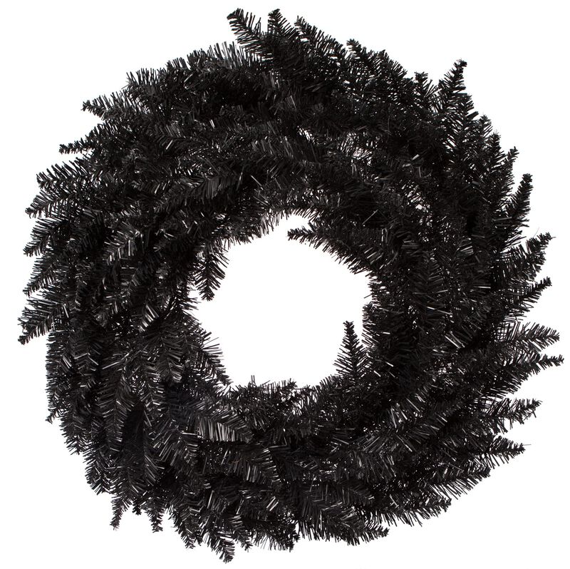 Vickerman 24" Black Fir Artificial Christmas Wreath, Unlit - Faux Christmas Wreath - Indoor Seasonal Home Decor image number 0