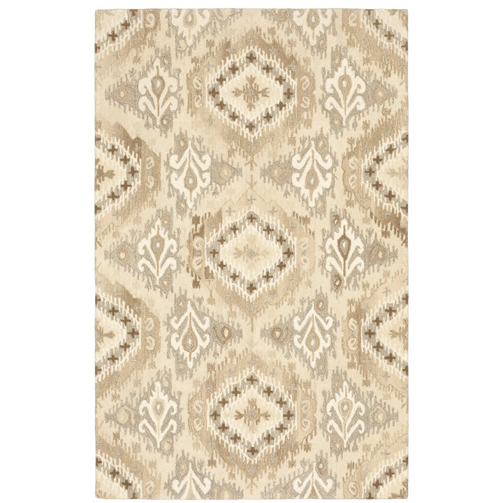 HomeRoots Wool Abstract Hand Tufted Area Rug
