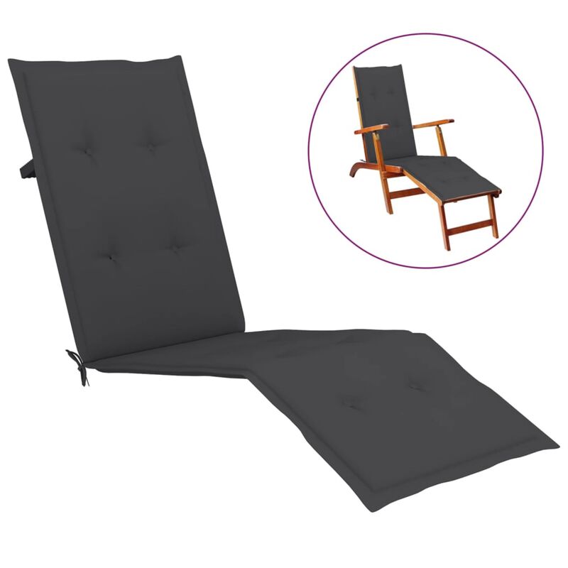 vidaXL Deck Chair Cushion Anthracite (29.5"+41.3")x19.7"x1.6"