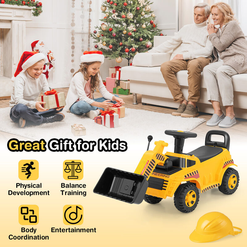 Kids Ride On Bulldozer Excavator Toy with Adjustable Bucket image number 3