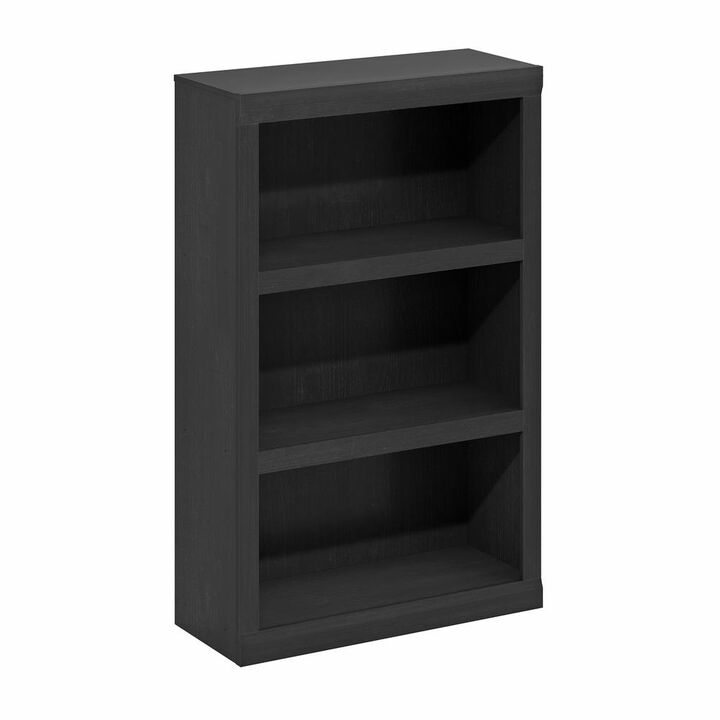Rail 3-Tier Open Shelf Bookcase, Blackwood