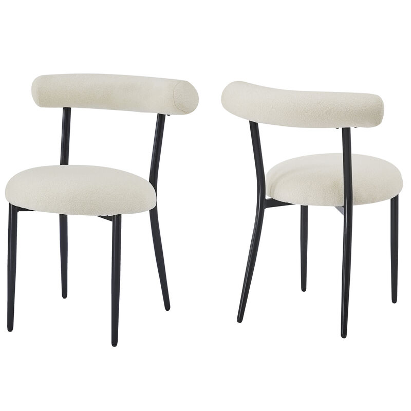 Merax Modern 2 Pieces Dining Chairs with Metal Frame