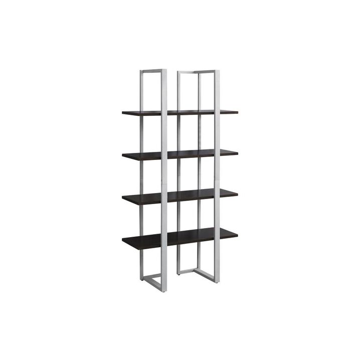 Modern Metal Bookcase with Four Open Shelves for Home or Office Use