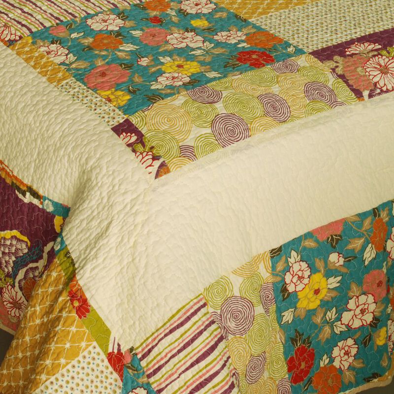 Memory Piano Cotton 3PC Vermicelli Quilted Printed Quilt Set Queen Size Bedding Set image number 2