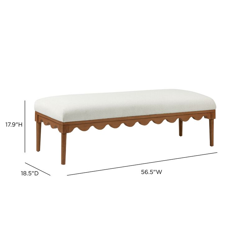 Oodle Bronze Vegan Mohair Bench in Walnut image number 5