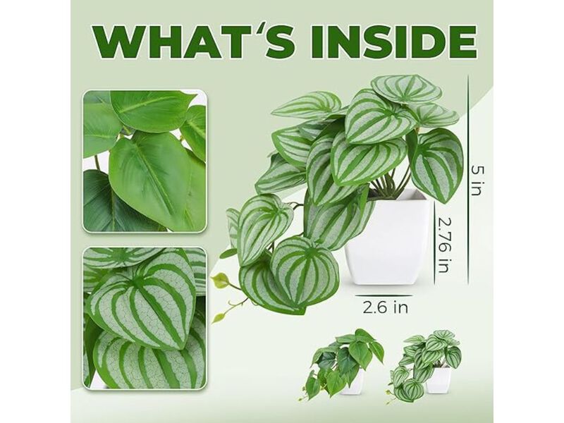 2 Piece Artificial Outdoor Plants Home Decor Small Mini Bathroom image number 2