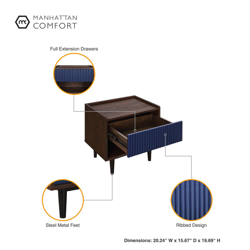 Duane Blue Nightstands (Set of 2)