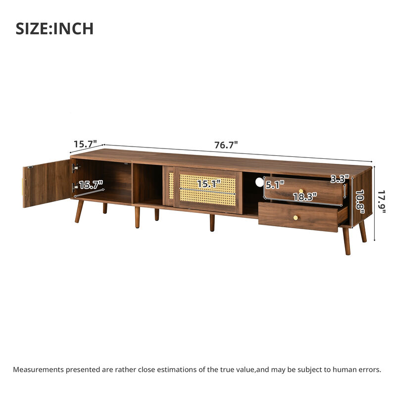 Modern Rattan Doors TV Stand image number 9