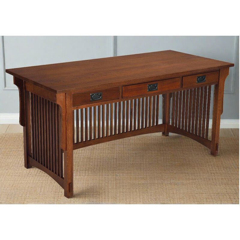 Crafters and Weavers Mission Crofter 3 Drawer Library Desk - Michael's Cherry