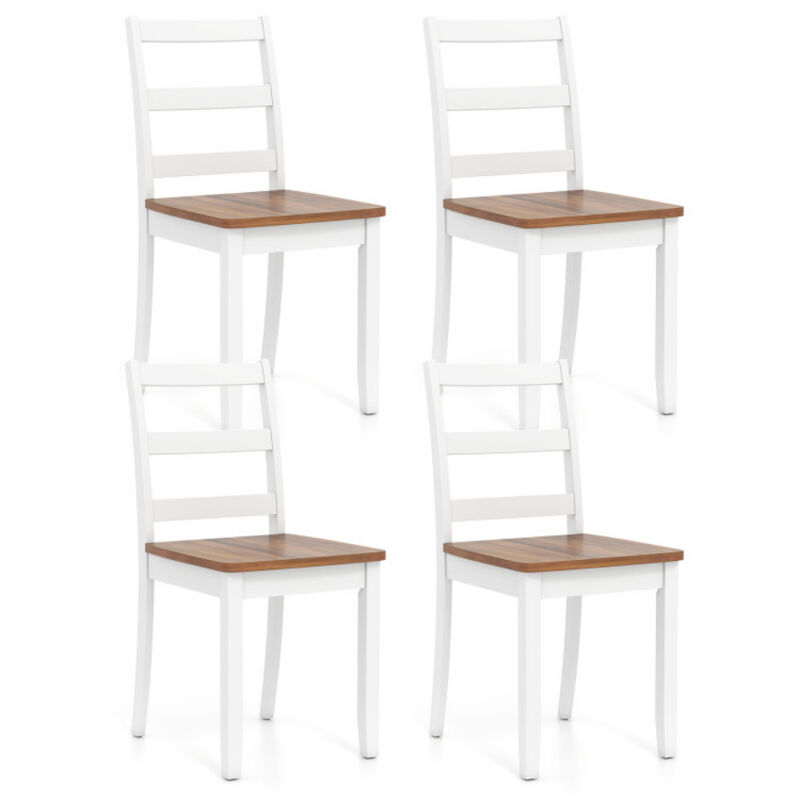Solid Rubber Wood Dining Chairs Set of 4 Wooden Seating Set image number 0