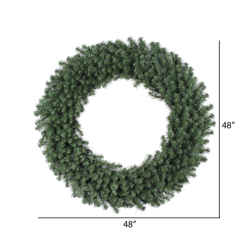 Vickerman 48" Unlit Douglas Fir Artificial Christmas Wreath with 480 PVC Tips - Outdoor Christmas Wreath - Traditional Green PVC Tips - Customize with Lights, Ornaments, Ribbons - 48" Diameter image number 1