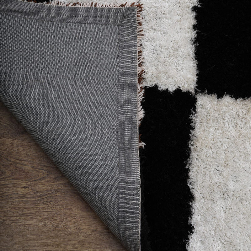 RUGSOTIC CARPETS HAND TUFTED SHAG POLYESTER ECO-FRIENDLY AREA RUGS  - 5'x8', Rectangle, Multicolor, Geometric Modern Design, High Pile Thick Handmade Anti Skid Rugs for Living Room K00018