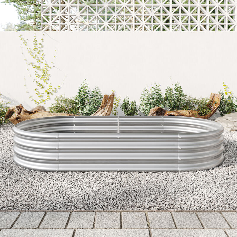 Oval Metal Raised Garden Bed