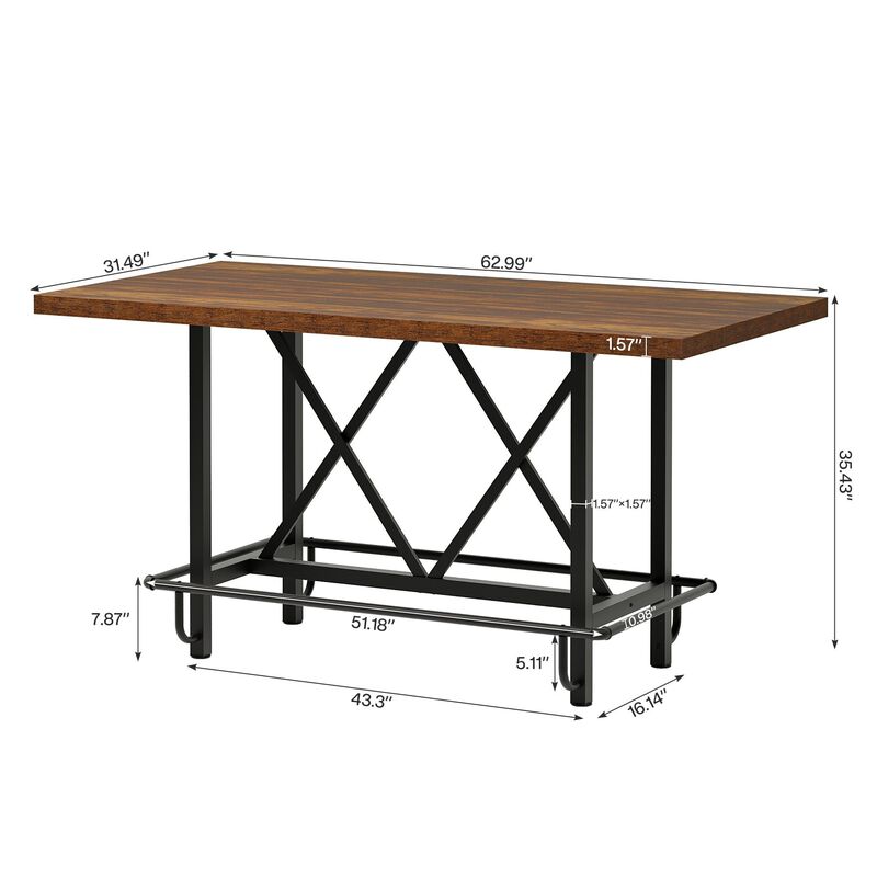Tribesigns Bar Table Pub Bar Counter Height Table image number 2
