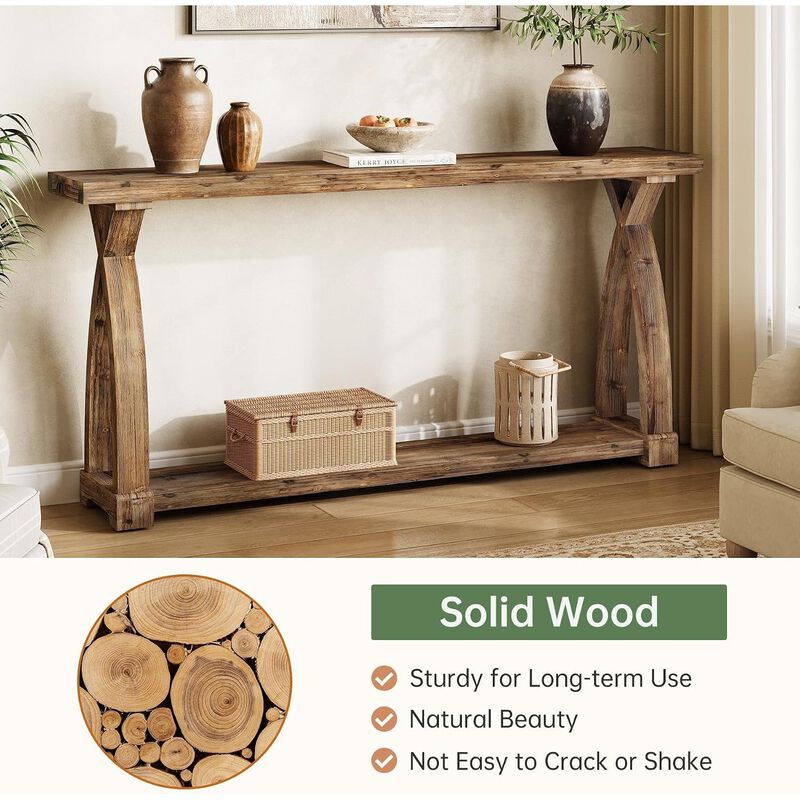 Tribesigns Farmhouse 2-Tier Console Table image number 5
