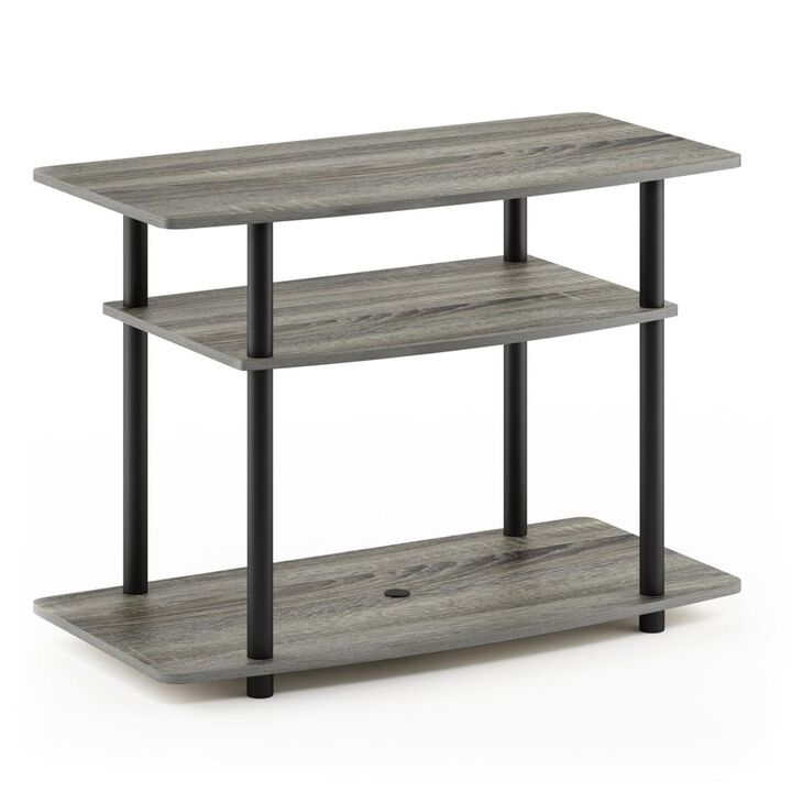 Furinno Furinno 13192 Turn-N-Tube No Tools 3-Tier TV Stands, French Oak Grey/Black