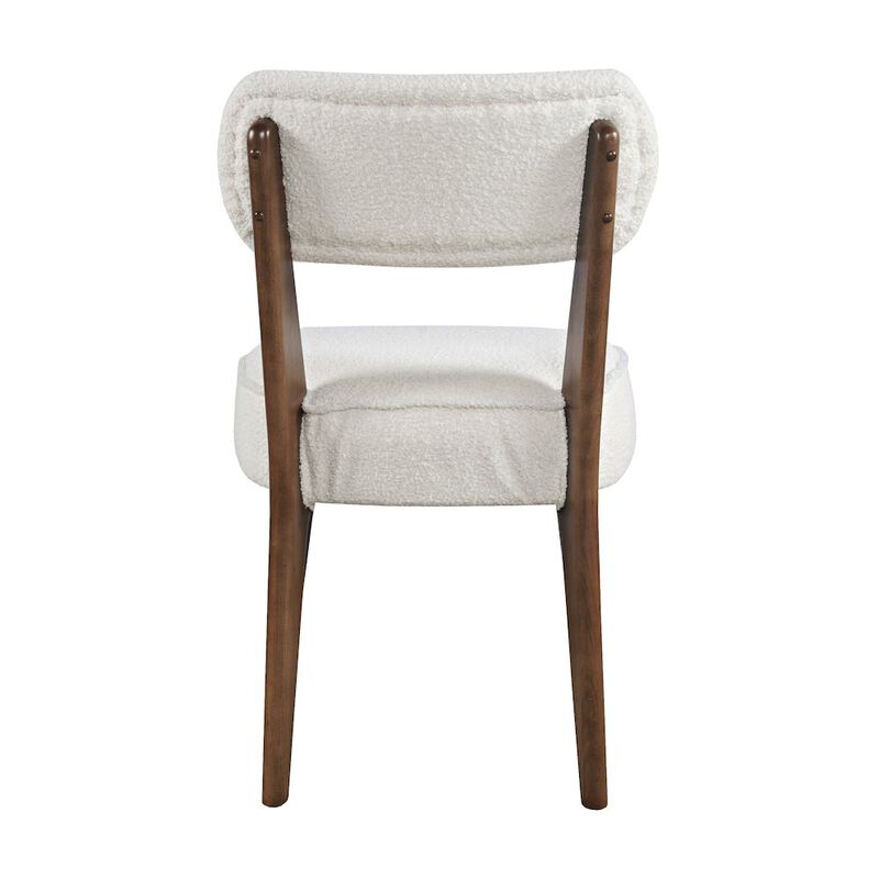 Jofran Wes Mid-Century Modern Boucle Upholstery Dining Chair (Set of 2)