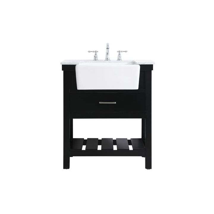 Elegant Kitchen and Bath 30 inch Single bathroom vanity in black
