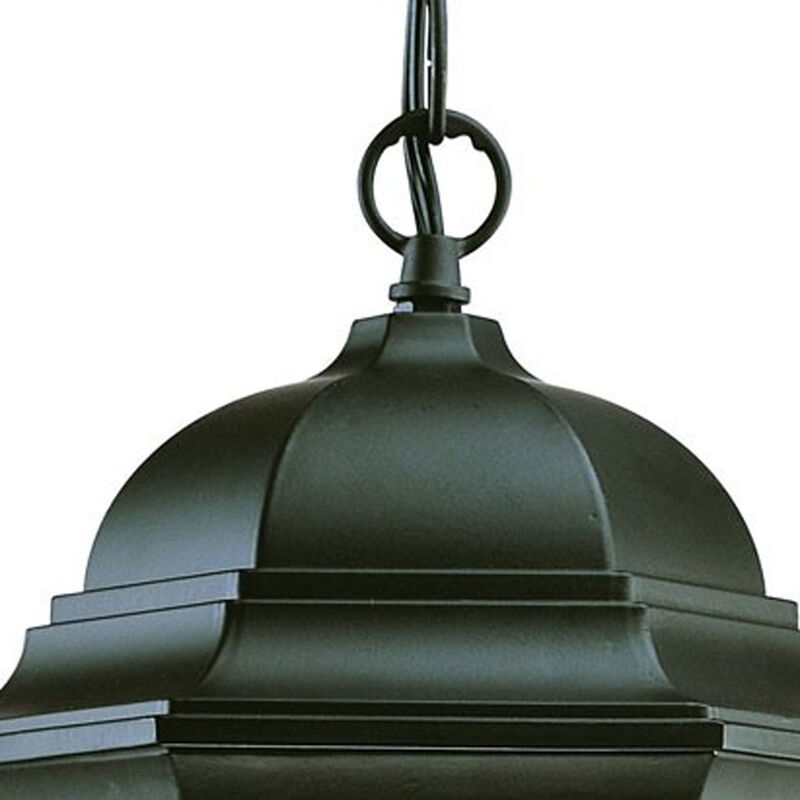Hivvago Three Light Matte Black Wide Lantern Hanging Light