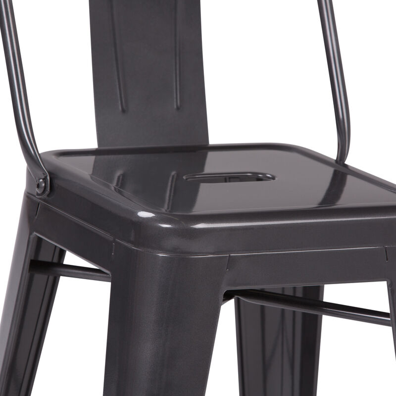 Rayne Industrial Metal 24 inch Counter Height Stool (Set of 2) in Grey