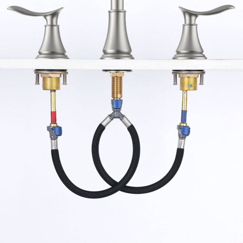 Widespread Bathroom Faucet, 2-Handle 3-Hole Sink Faucet for Modern Vanity & Bath D&eacute;cor image number 7