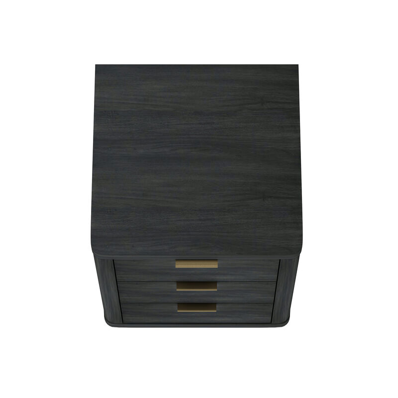 Evelyn Narrow 3-Drawer Nightstands in Dark Gray (Set of 2)