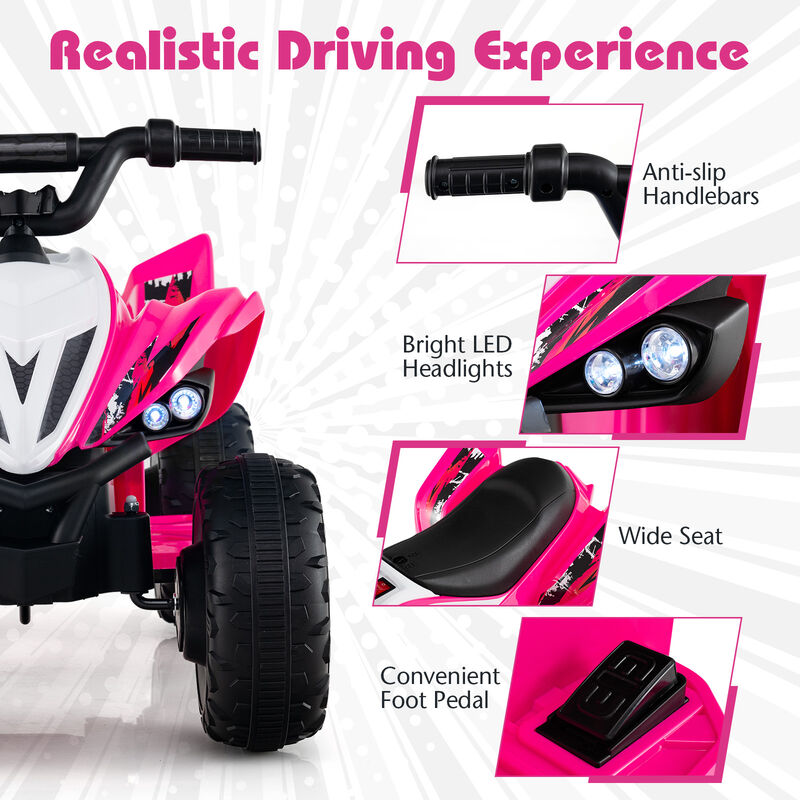Kids 12V Ride On 4 Wheeler ATV with LED Lights and Speed Control image number 3