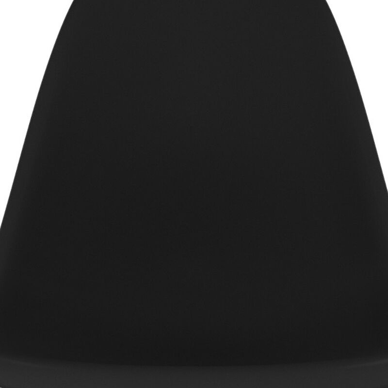 HomeRoots Black And Natural Heavy Duty Plastic And Wood Dining Side Chair image number 4