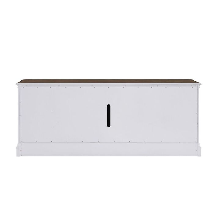 Liberty Furniture Magnolia Manor 82 Inch TV Console  - Antique White & Weathered Bark