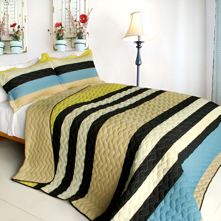Full Queen Angels Walk on Through 3 Piece Patchwork Quilt Bedding Set