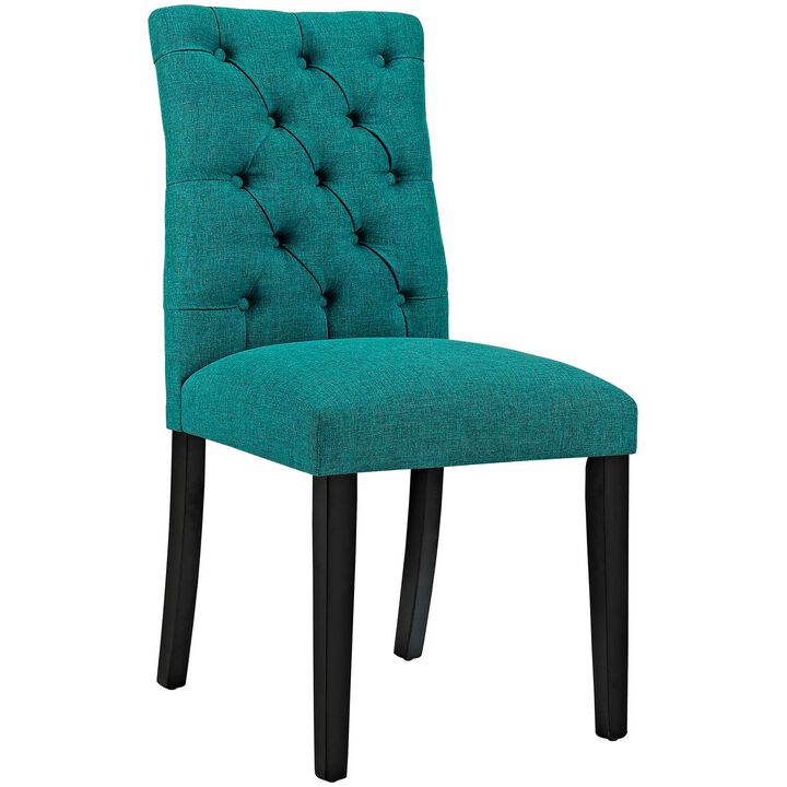Duchess Fabric Dining Chair, Teal-Benzara
