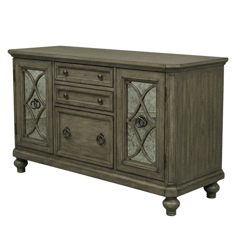 Liberty Furniture Rustic Credenza in Heathered Taupe with Storage and Wooden Finish image number 0