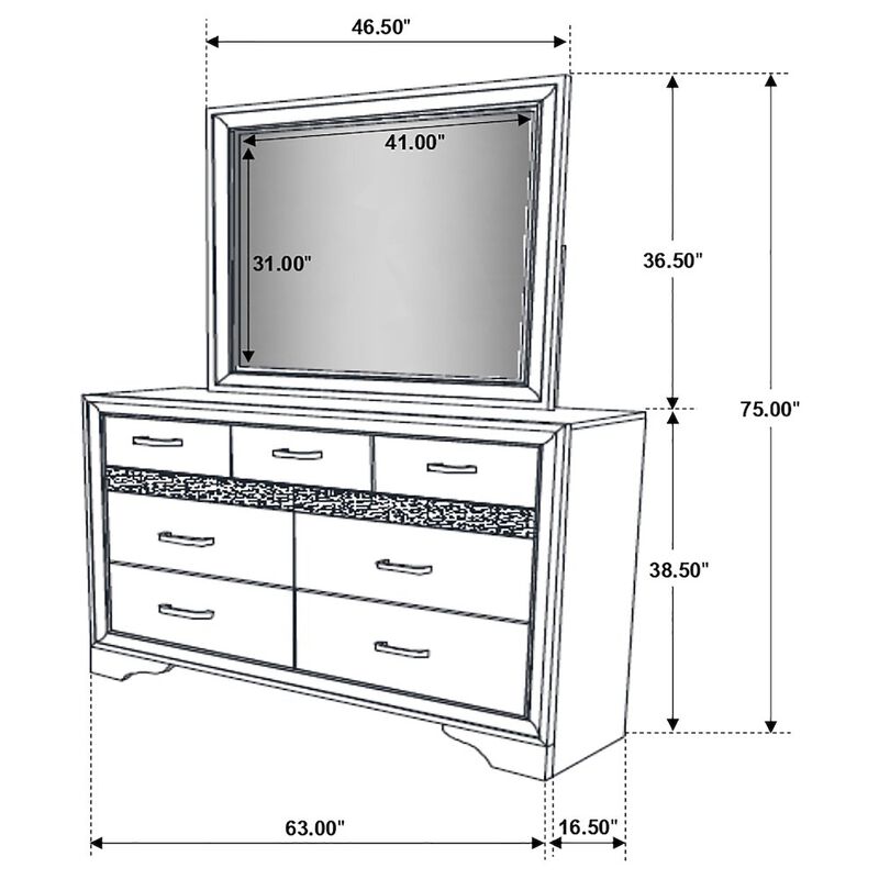 Coaster Co. of America Miranda 7-drawer Dresser with Mirror White image number 1