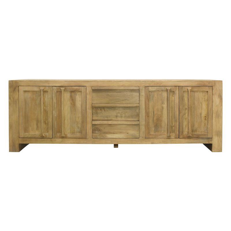 Mid-Century Jaden Sideboard 3 Drawers, 4 Doors in Distressed Natural