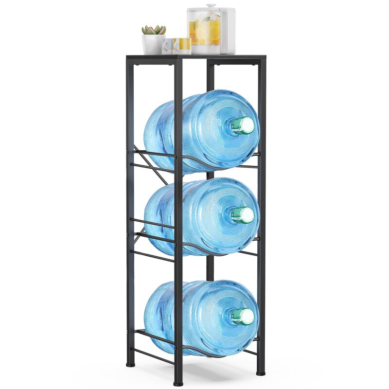 Housolution 3-tier 5 Gallon Water Jug Holder with Storage Shelve, Detachable 5 gallon Water Bottle Holder, Water Jug Stand, Wate