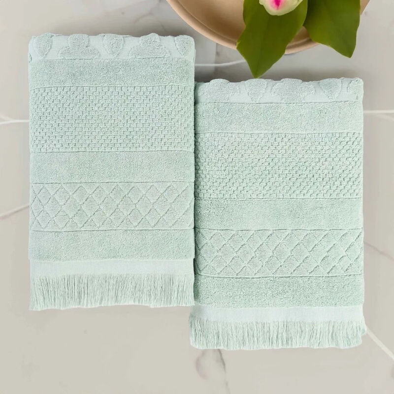 Geometric Jacquard Cotton Bath Sheet Set of 2 for Spa-Style Comfort image number 3