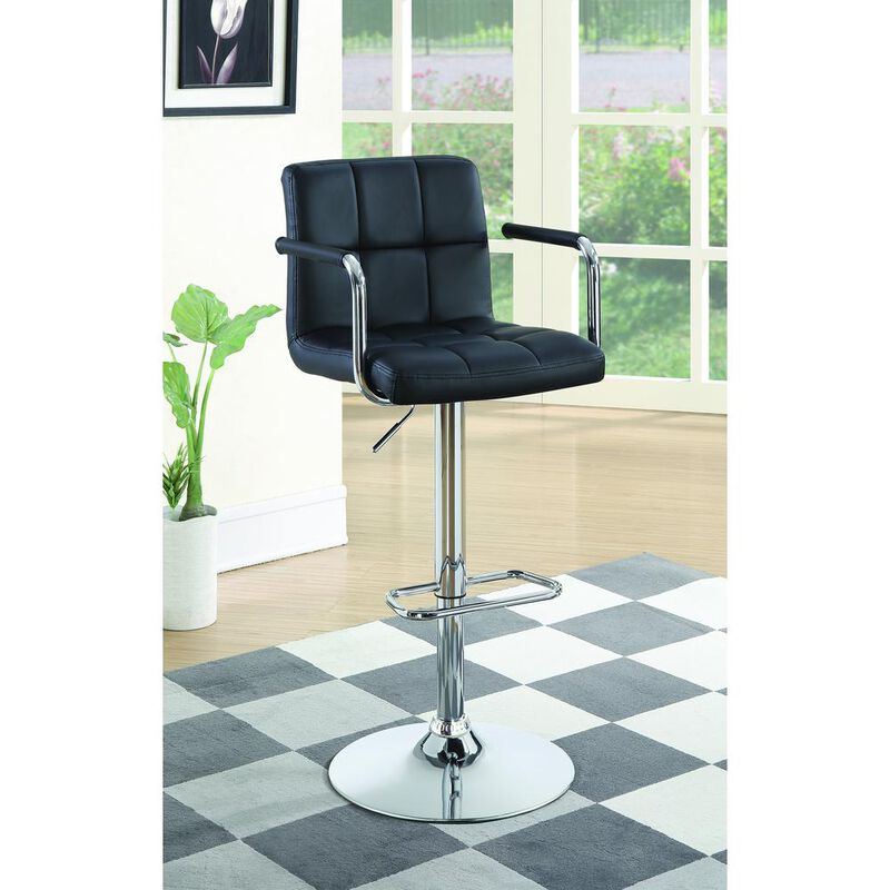 Coaster Co. of America Palomar Adjustable Height Bar Stool Black and Chrome