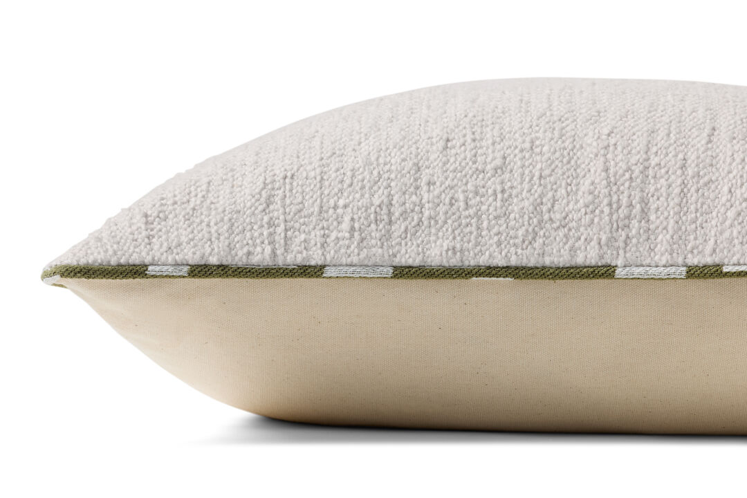 Elara White/Green 22''x22'' Pillow Cover