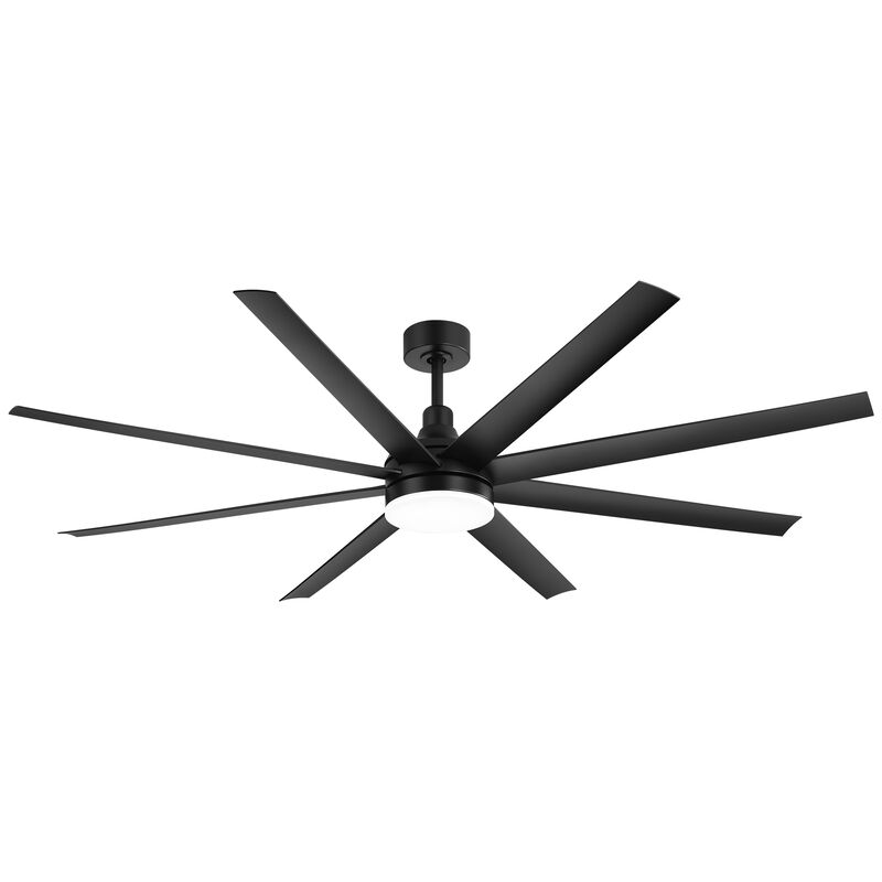 Breezary 72 Inch Black Morden LED Ceiling Fan with Light Remote(8-Blade) image number 0