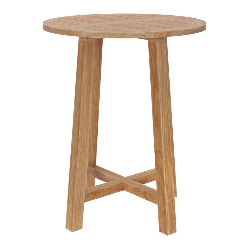 Wellspring 36" Outdoor Patio Teak Wood Bar Table image number 0