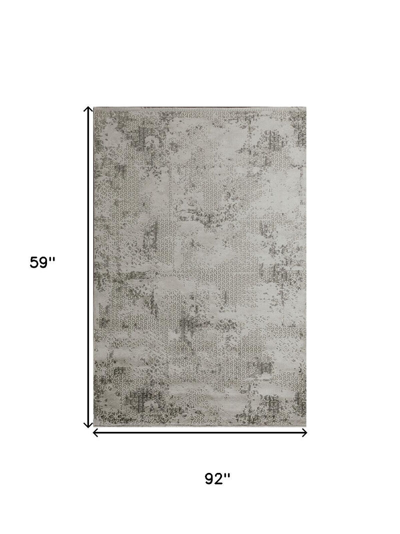 HomeRoots Abstract Distressed Area Rug With Fringe image number 3