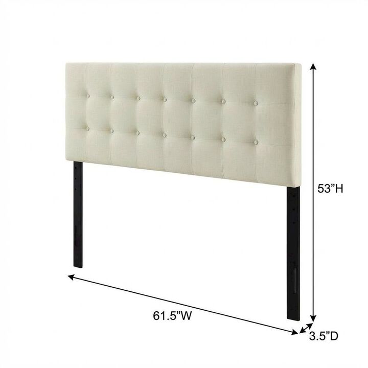 Upholstered Queen Headboard with Fabric Cover and Padded Design for Comfort