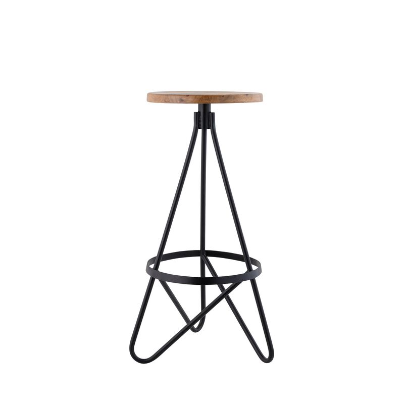 Spiroa Modern Industrial Metal Backless Circular Bar Stool