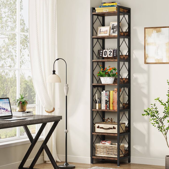 Tribesigns 7-Tier Bookshelf Corner Bookcase