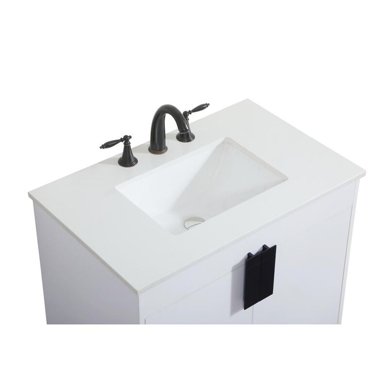 Elegant Kitchen and Bath 30 inch Single bathroom vanity in white