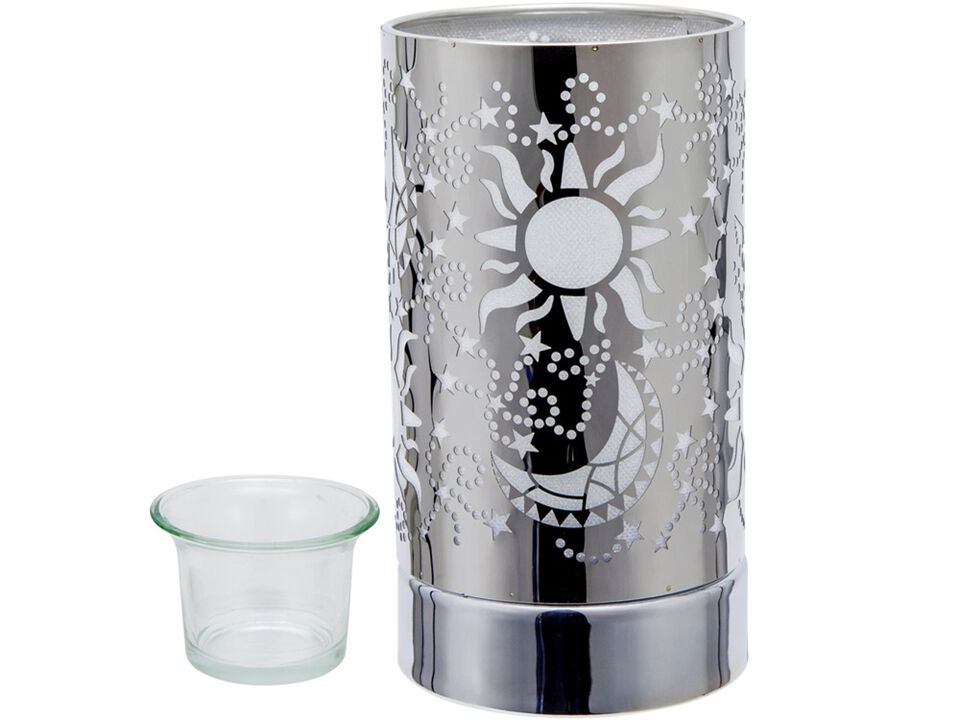 7" Touch lamp/Oil burner/Wax warmer - Silver Galaxy