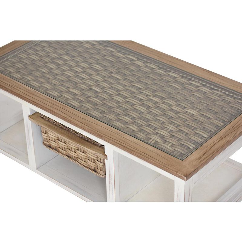Sea Winds Coastal Furniture Island Breeze 1-Basket Coffee Table