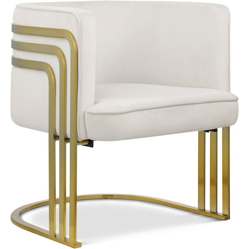Meridian Furniture Rays Cream Velvet Accent Chair