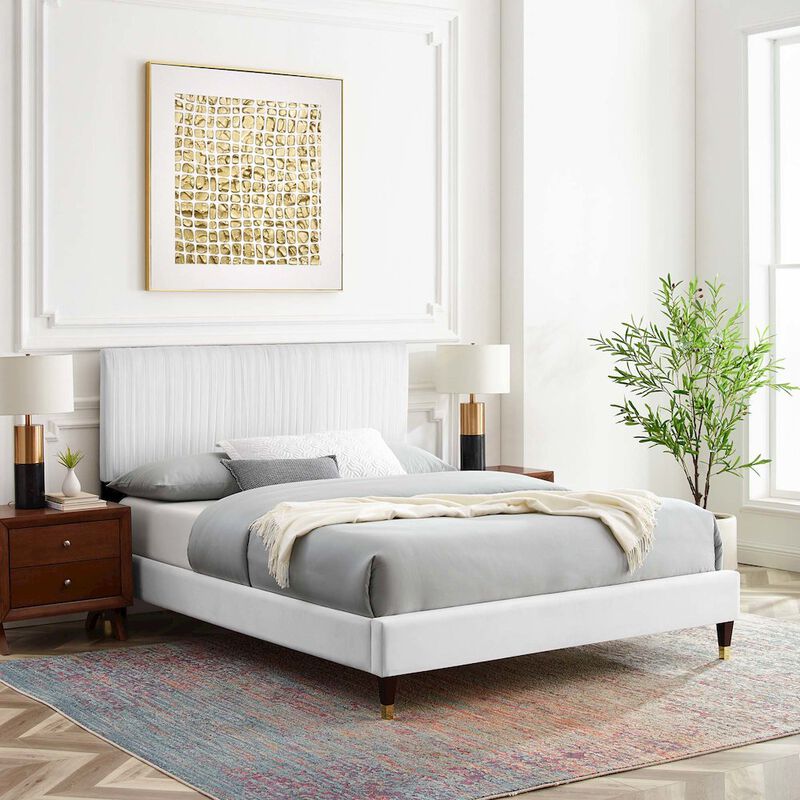 Peyton Performance Velvet Full Platform Bed image number 7