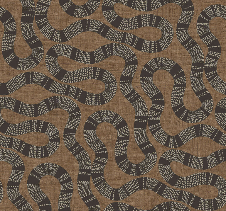 Ophidia Brown Wallpaper (Set of 2)
